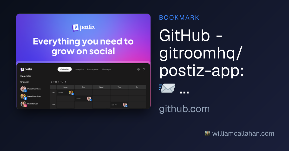 gitroomhq/postiz-app: 📨 The ultimate social media scheduling tool,...