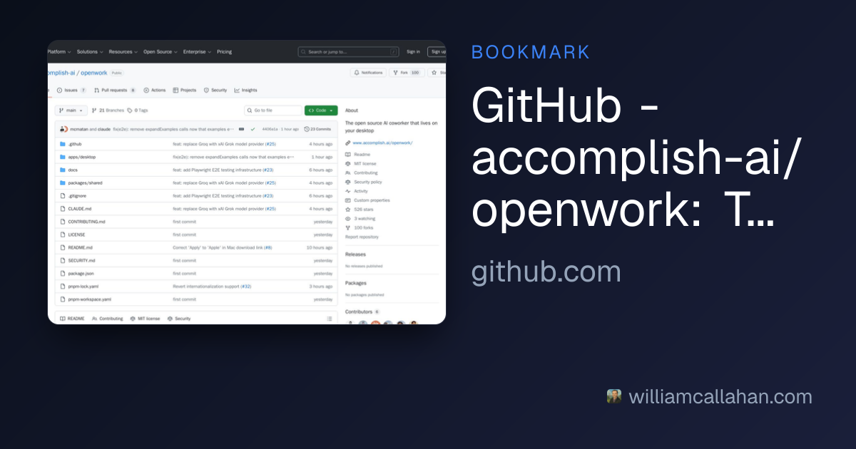 accomplish-ai/openwork: The open source Al coworker that lives on...